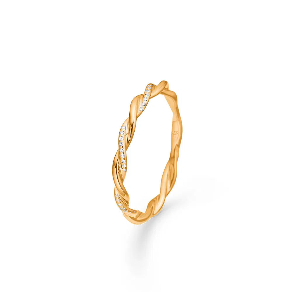 MADS Z - 14 kt. ring Poetry Twist m. 0,05 ct. W.SI  Str. 54