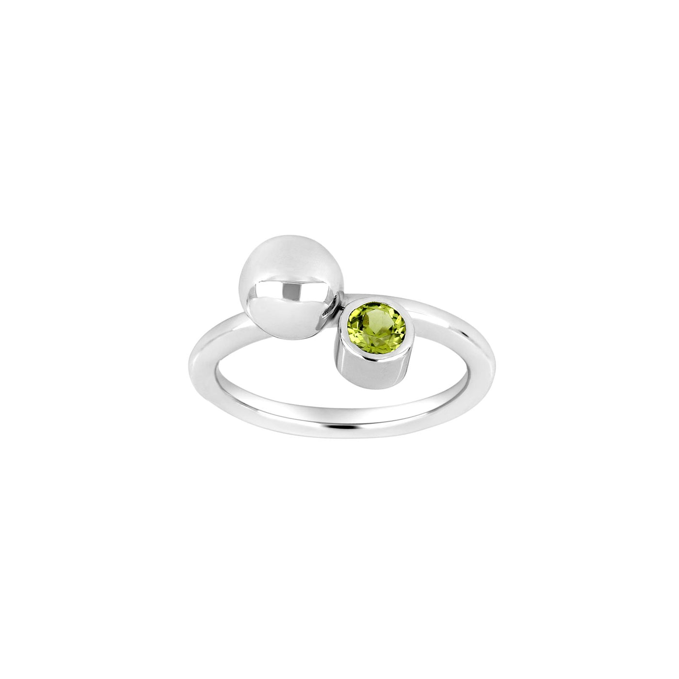 SHAPE Sølv rhodineret ring Color m/peridot