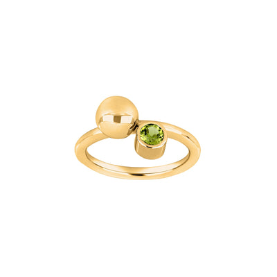 SHAPE Sølv forgyldt ring Color m/peridot