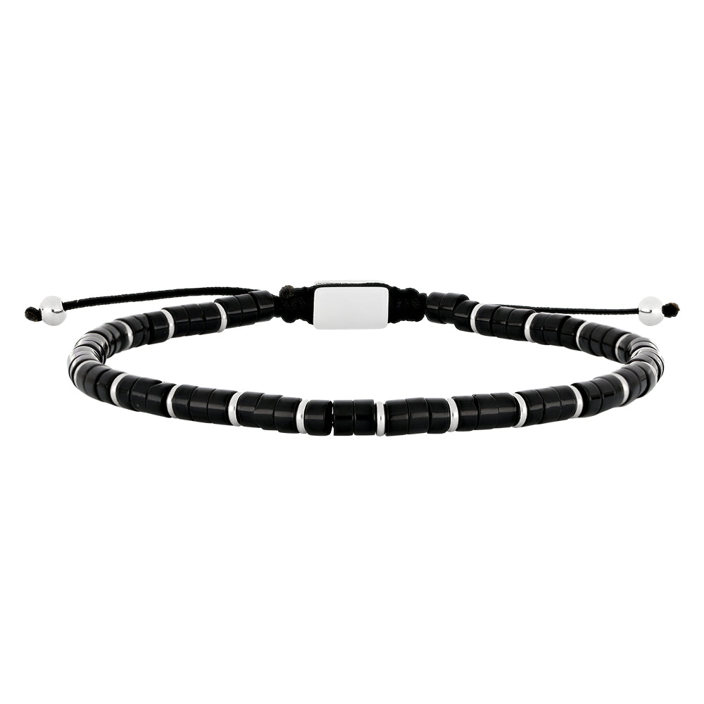 SON armbånd black onyx med stål 19-25cm