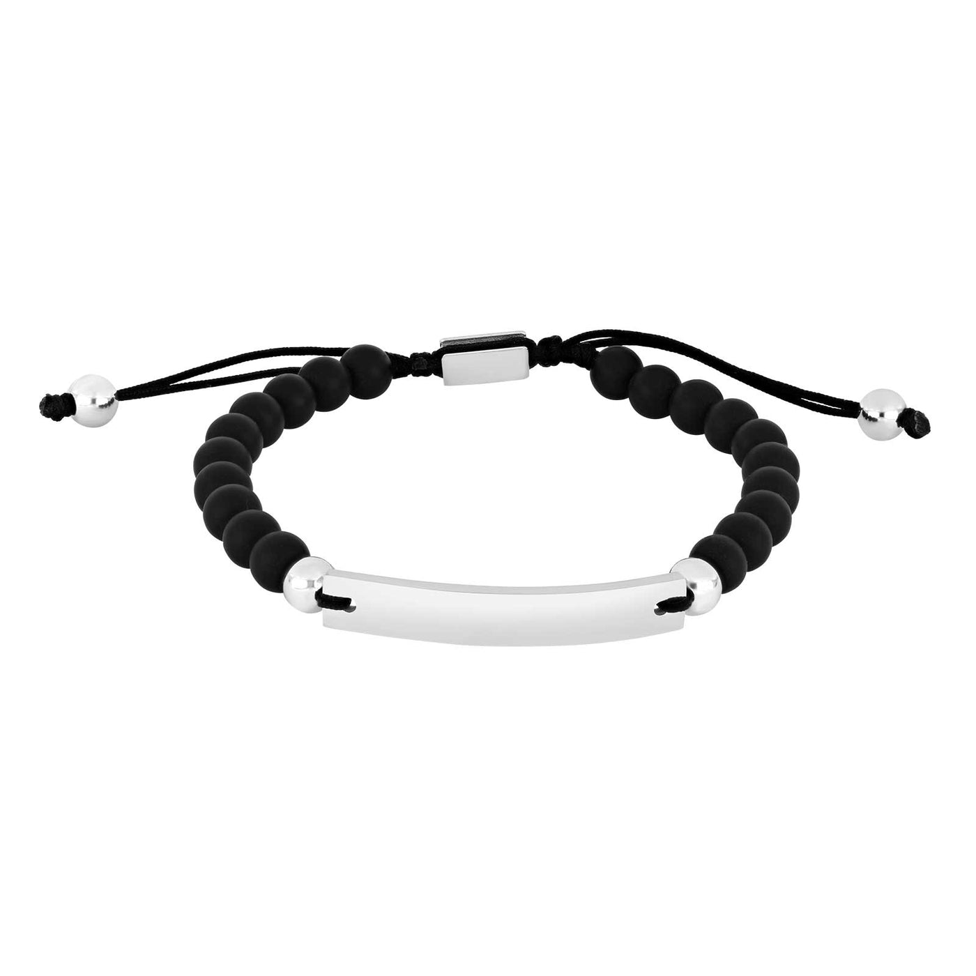 SON armbånd onyx/steel 19-25cm