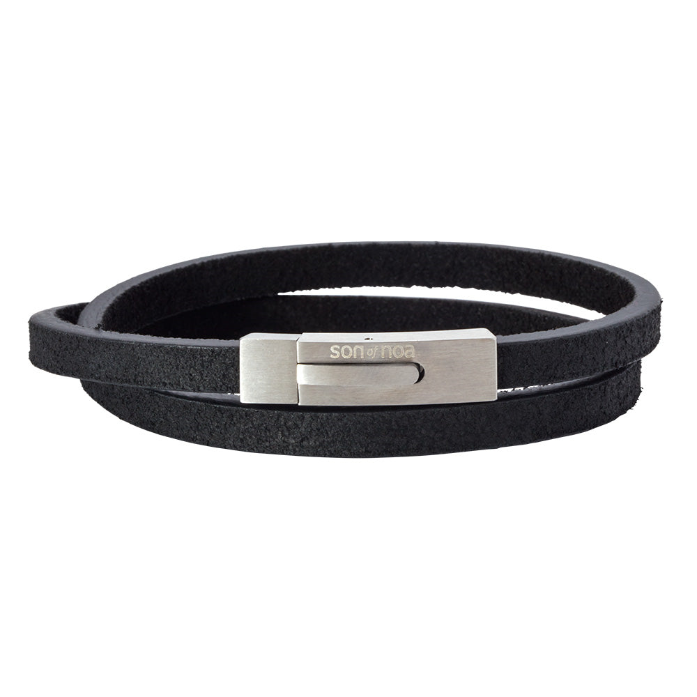 SON armbånd sort kalveskind 43cm 6mm