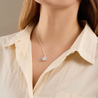 Pernille Corydon - Aura Blue Necklace - sølv